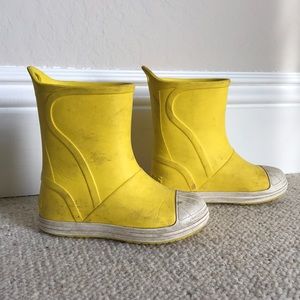 Bright Yellow Crocs Rain Boots